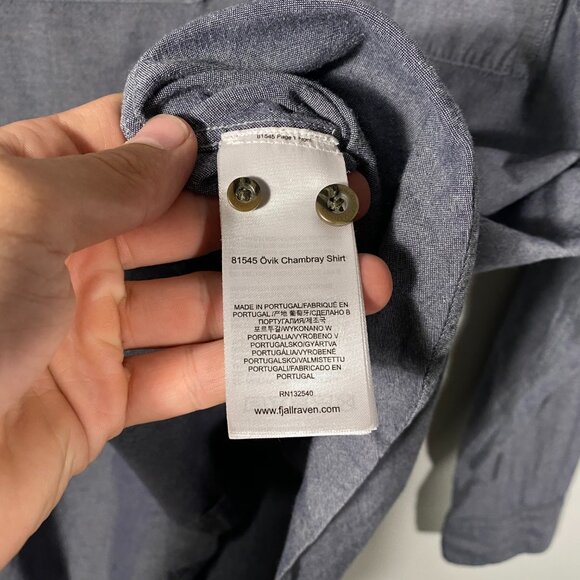 Fjallraven Ovik Long Sleeve Light Chambray Button Up Hike Shirt men's size XL - Picture 6 of 8